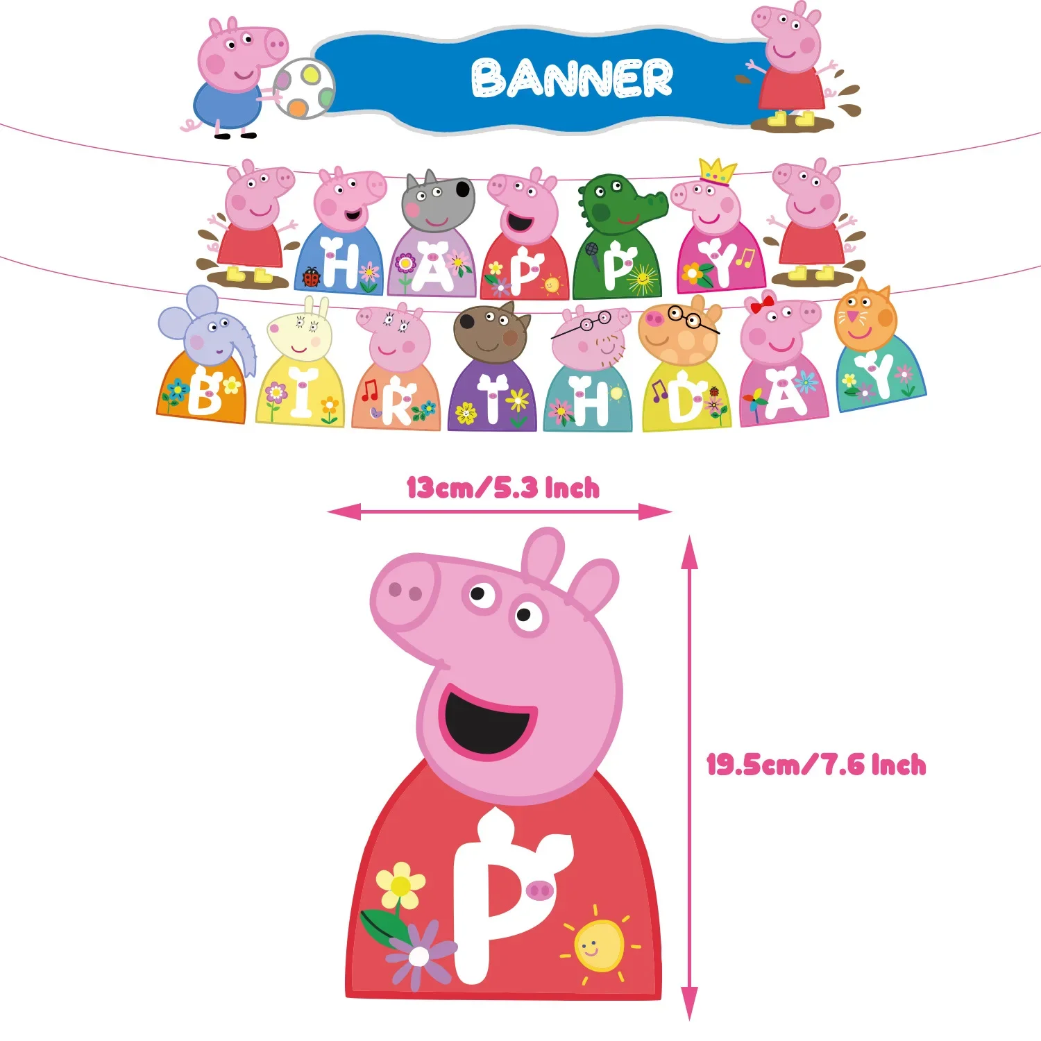 Ensemble de ballons de la série Peppa Pig pour enfants, dessin animé mignon, page de trophée, George, décoration de jouet d'anniversaire, ballon en aluminium, fournitures de fête