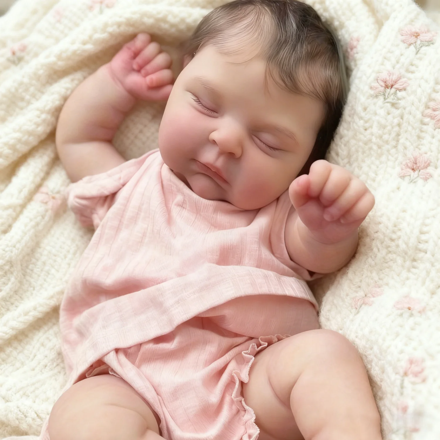 50 CM Asleep Reborn 3D Skin Baby Doll Toy For Girl Lifelike Vinyl Limbs Cloth Body 18 inch Real Look Doll Handmade