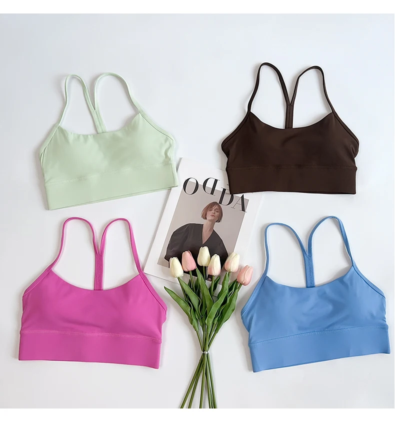 Nude-Feel Damen Sport-BH Sexy Y-Rücken Hochfester, stoßfester, atmungsaktiver Sporttop für Laufen, Training, Outdoor-Freizeitaktivitäten – Detail 14