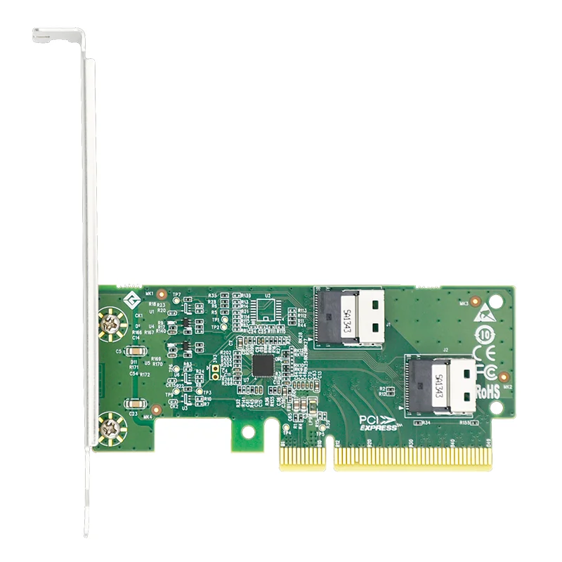 

PCI Express 4.0 x8 to Two SlimSAS SFF-8654 4i Adapter