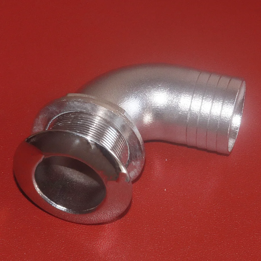 1Pc 90 Degree Boat Water Drain Scupper Through Hull Connector Hose Coupling Drain Outlet Replacement Marine Hardware