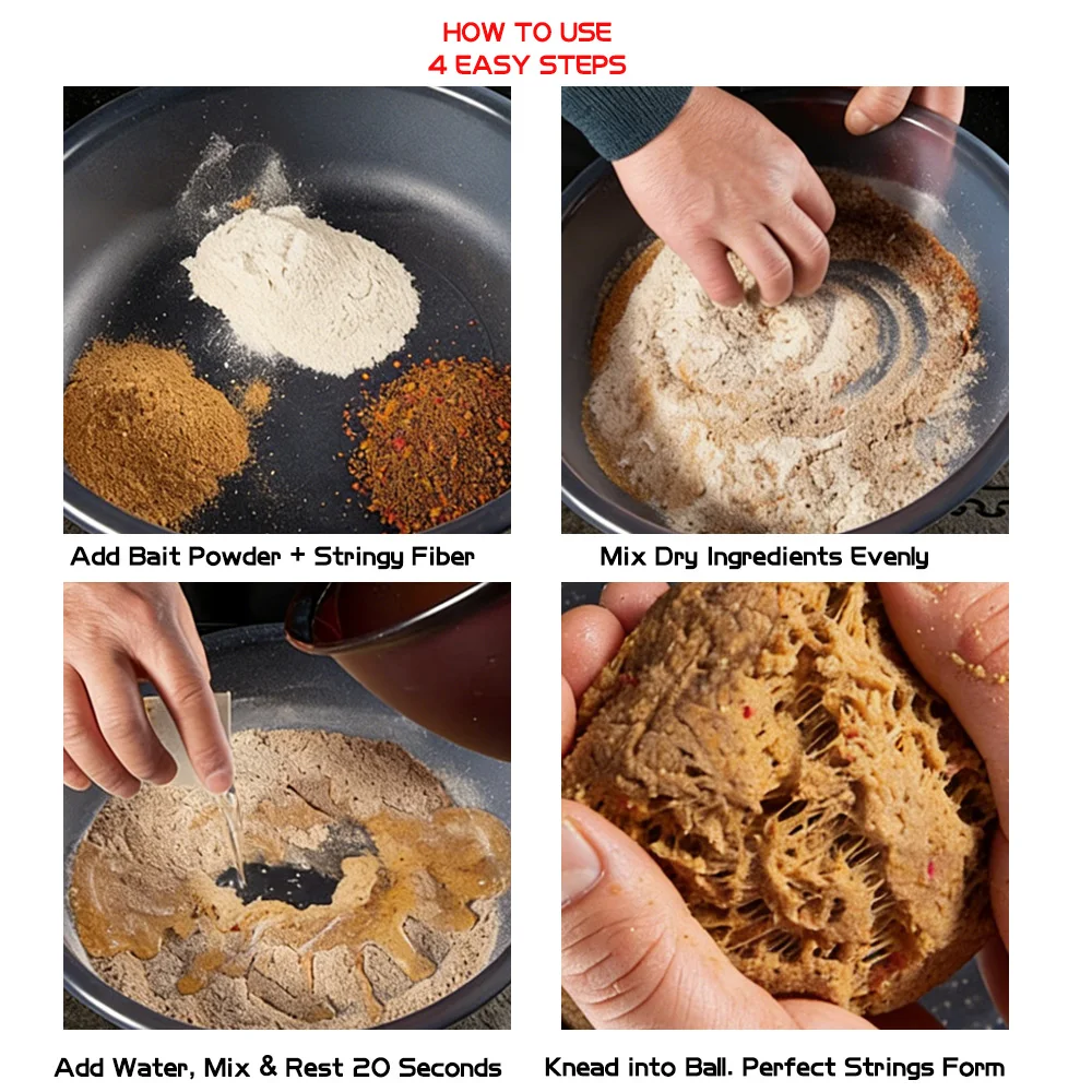 VIKINGAR Aglutinante para cebo de carpa – Gluten de trigo y atrayente - imagen 2