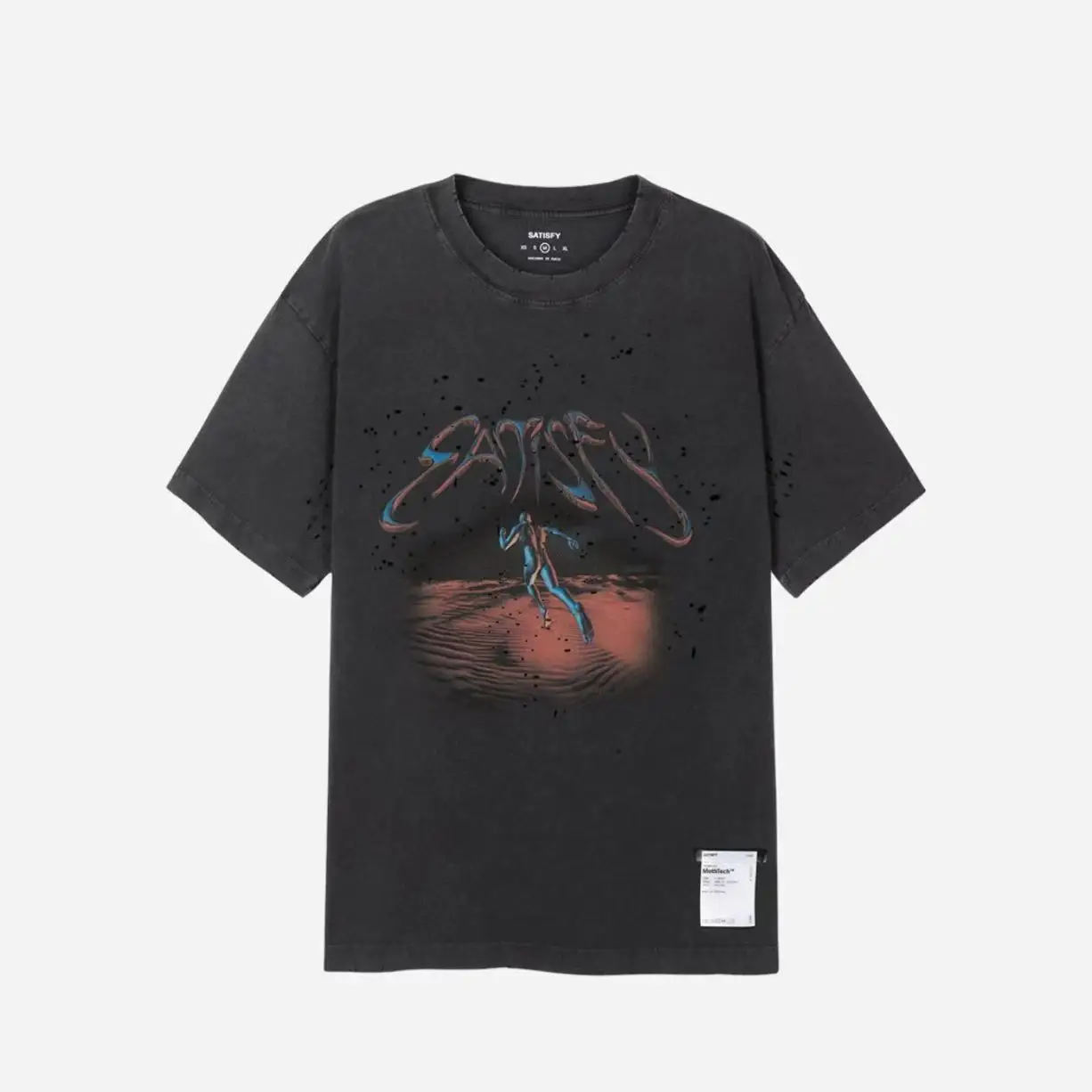Satify New Destruccion Vintage Pattern Loose round Neck T-shirt Youth Fashion Summer Short Sleeve Casual Creative Fun Print