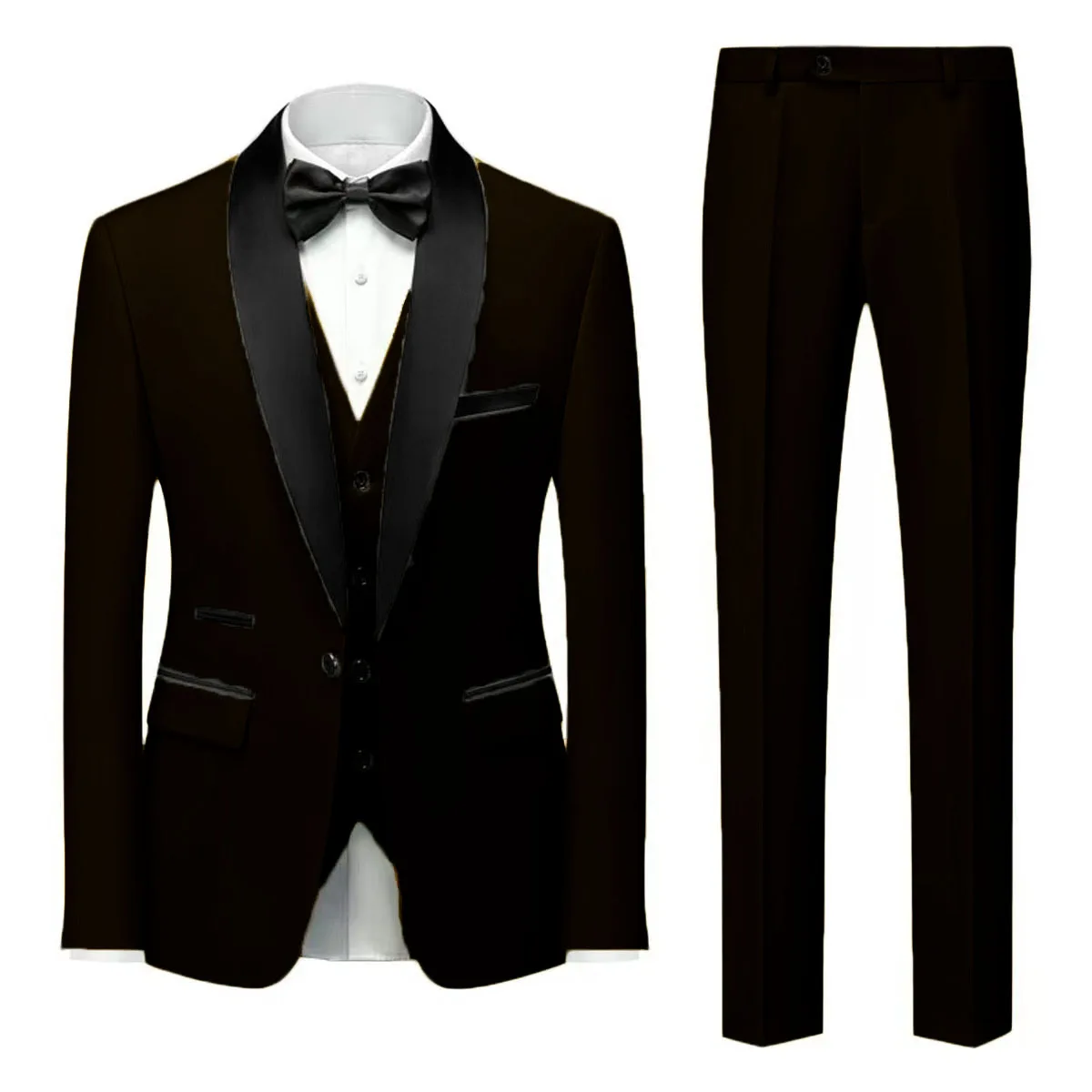 

Men's High-Quality 3 Piece Business Casual Wedding Suit Vest Trousers Set Handsome Fashion Banquet Clothing XS-6XL