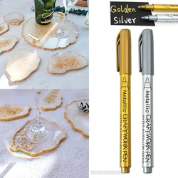 1-4 Stück metallische wasserdichte permanente Markierung stifte für DIY Epoxidharz form Gold Silber Farbe Zeichnung liefert Handwerk Markierung stift