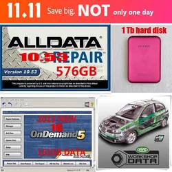 1TB HDD Alldata 10.53 + 2015 Michel Ondemand 1Q + Vivid Workshopdata + ATRIS + ATSG Car Wiring Diagram 5 In 1