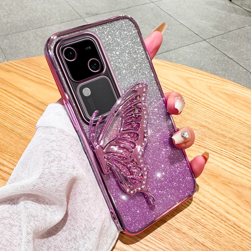 Vivoバタフライフォンケース,ソフトシリコンカバー,クイックサンド,s18 pro,s18e,s17 pro,s17e,s16 pro,s16e,s15,s12,s10,s9,s7