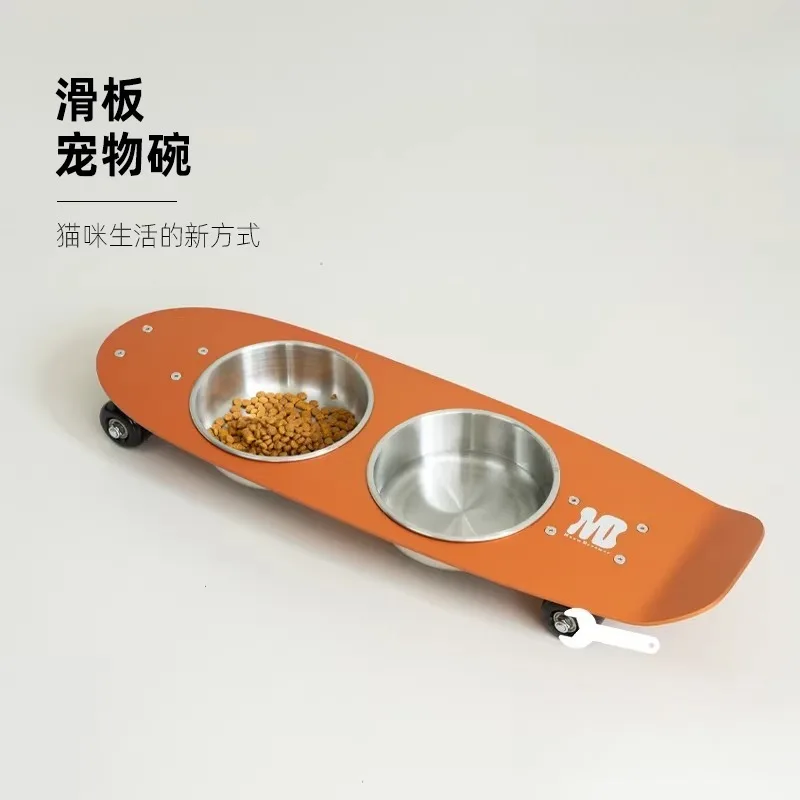 Anti-knock large diameter wear-resistant and easy-to-clean stainless steel cat bowl dog bowl pet bowl