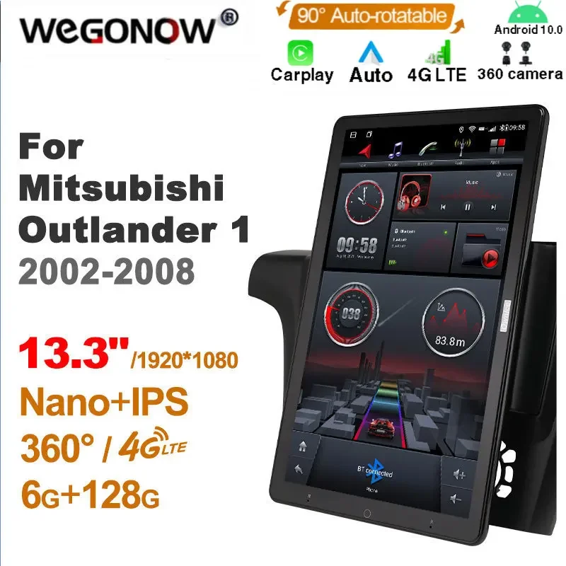 

Android10.0 Ownice Car Radio Auto for Mitsubishi Outlander 1 2002-2008 with 13.3'' No DVD support USB Quick Charge 1920*1080