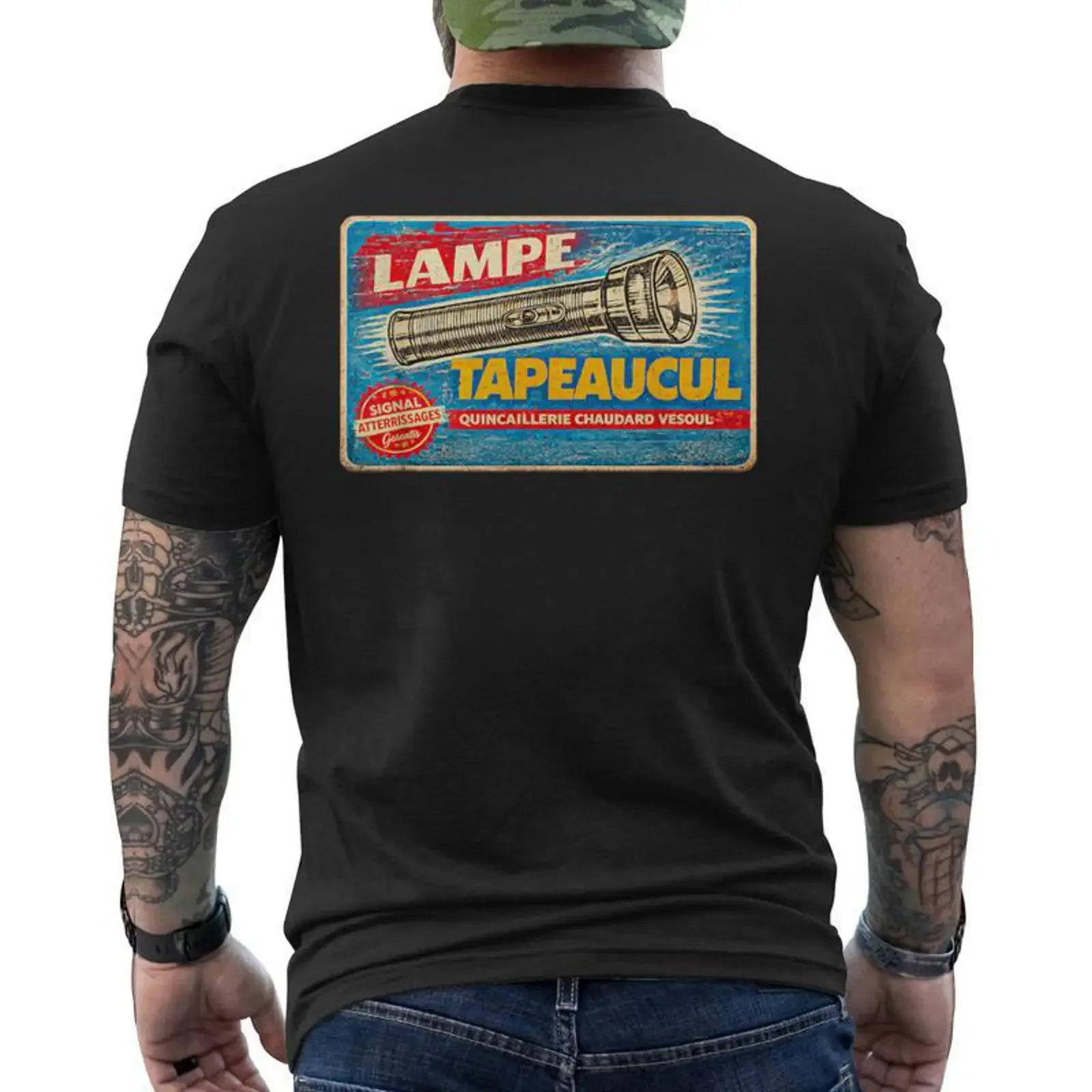Lampe Tapeaucul Humour Culte Film Français 7Eme Compagnie T shirt imprimé au dos Cadeauxyz vintage Washed Stylish
