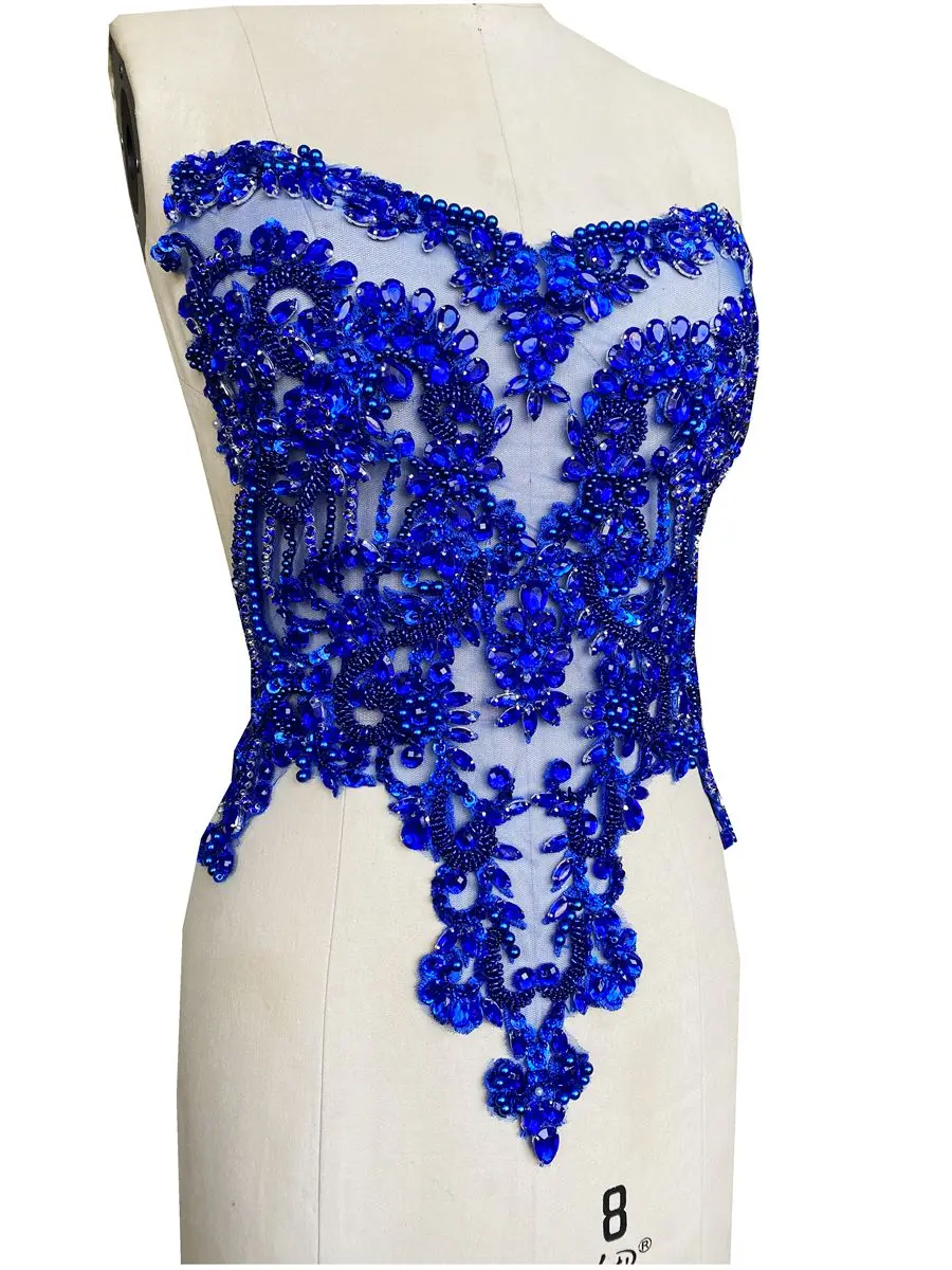 Luxury Beading Crystal Profiling On Tulle Evening Dress Sweetheart Shiny Sequin Fabric Accessories Cocktail Dress Material