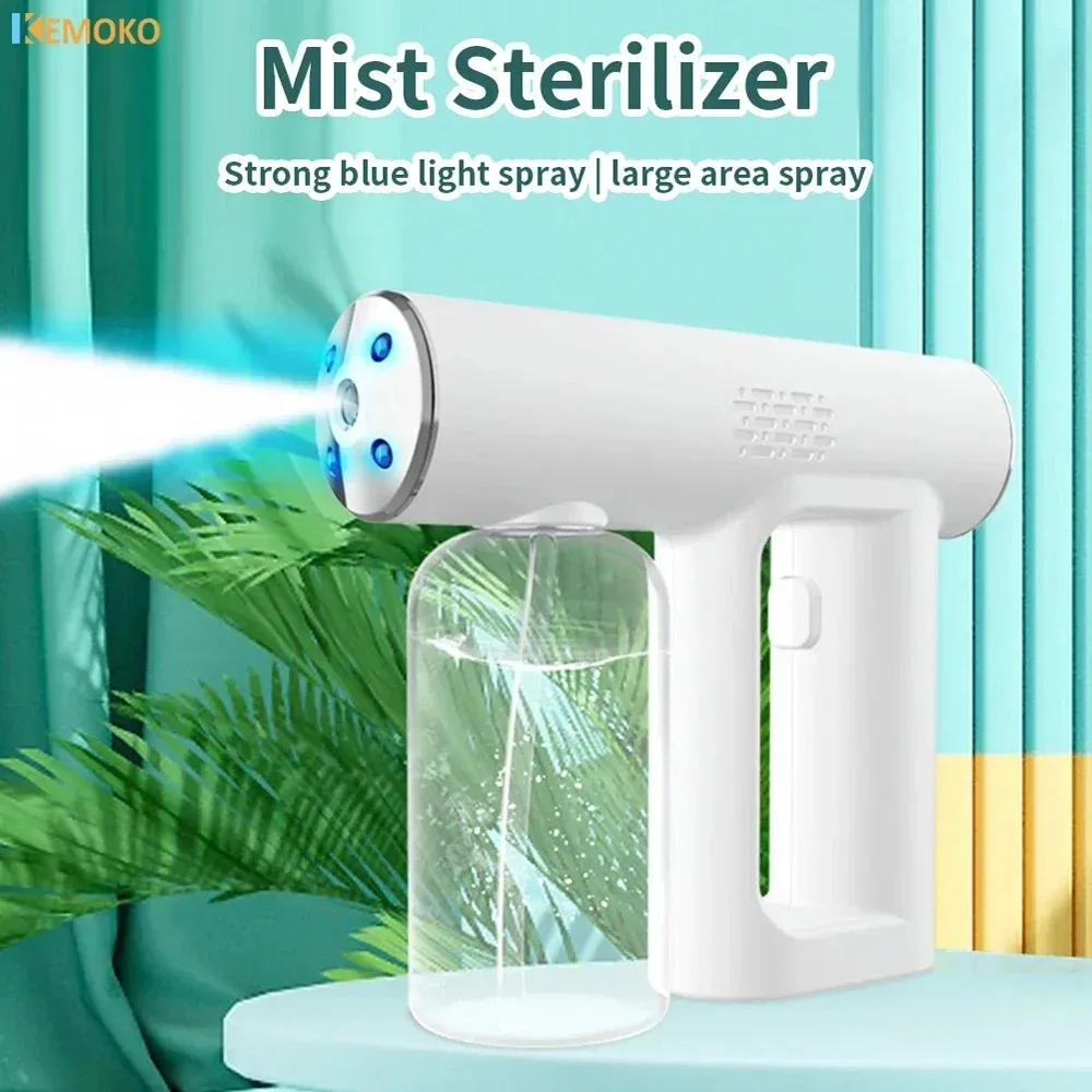 Pet disinfection pistol; nano atomization disinfection; handheld spray gun; blue light sterilization USB charging disinfection