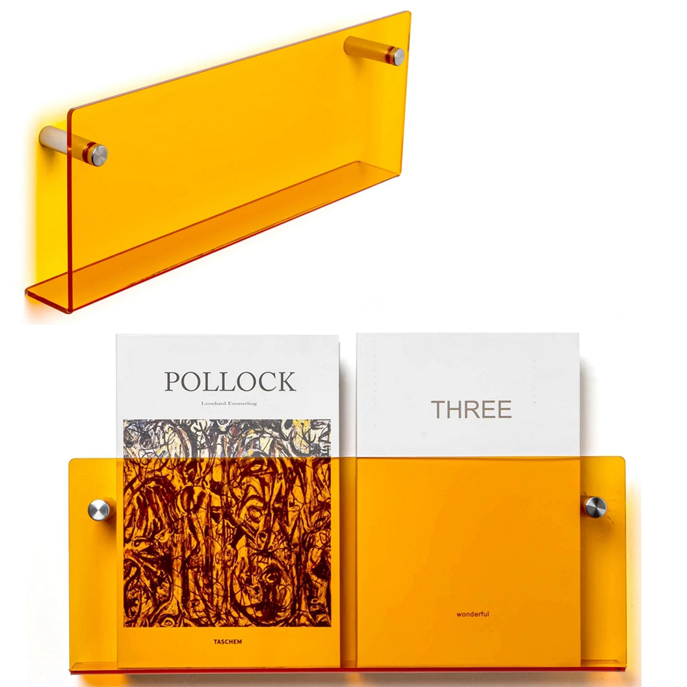 1 unidade de suporte de parede avançado em acrílico para revistas - suporte para livros e jornais de escritório, usado para decoração de escolas, escritórios e casas.