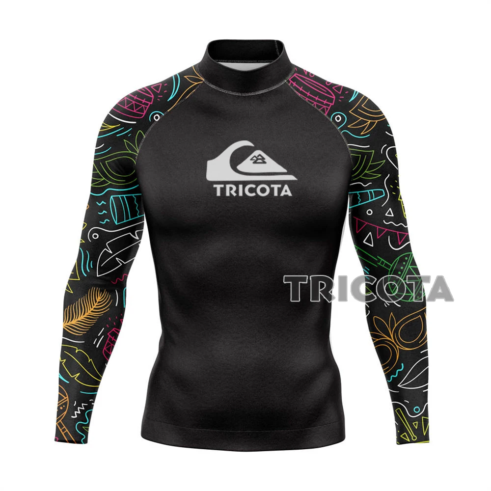 Men\'s Swimming T-shirt Swimsuit Beach UV Protection Rash Guard Diving Rashguard Swimwear Long Sleeve Surfing Suits Surf T-shirt