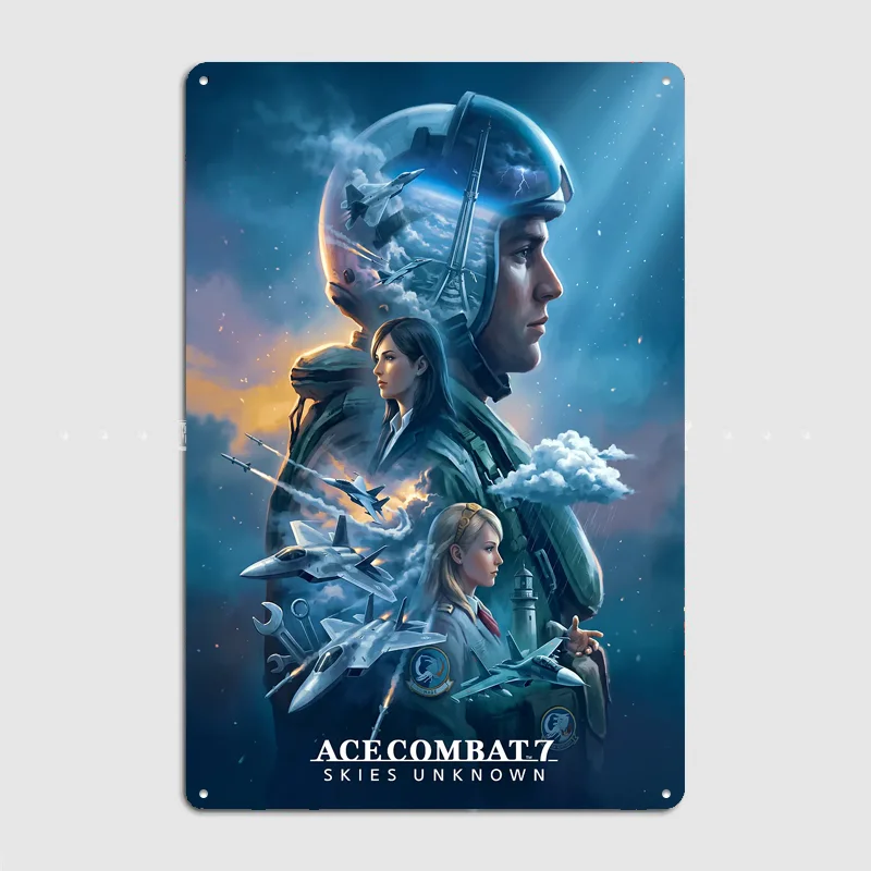 Ace Combat 7 Skies Unknown Poster Metal Sign Posters Bar Bedroom Custom Wall Decorations Room Decoration Interior Home Decor