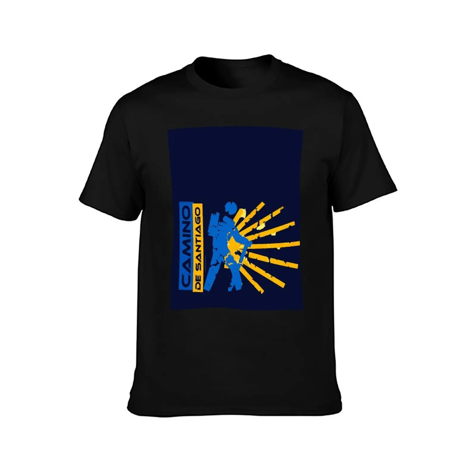 Camino de Santiago. Way of St. James. Hiking logo. T-Shirt Abstract Pattern Print Top