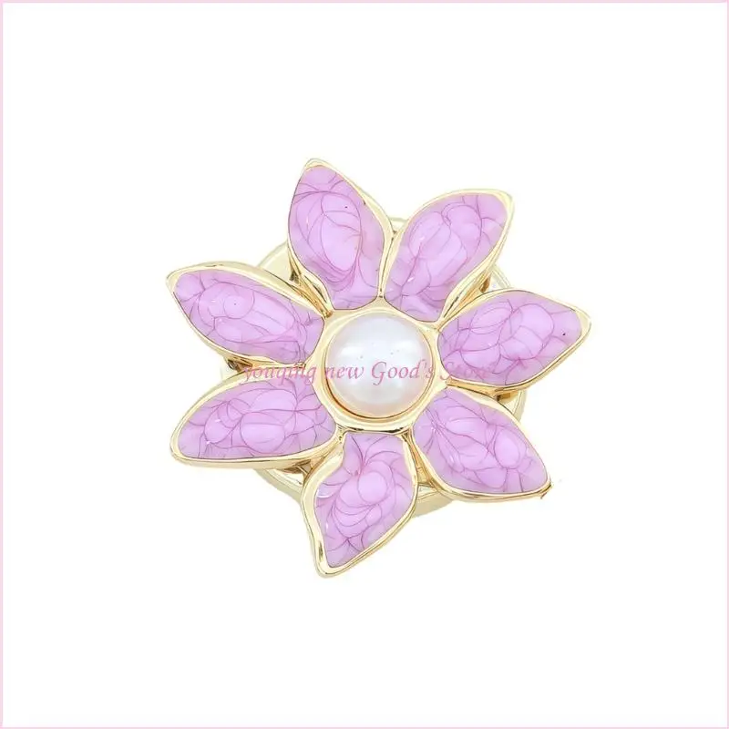 57QA Sophisticated Pearls Cufflink With Seven Petal Handmade Closure Mechanism Button Cover For Sensitive Skin