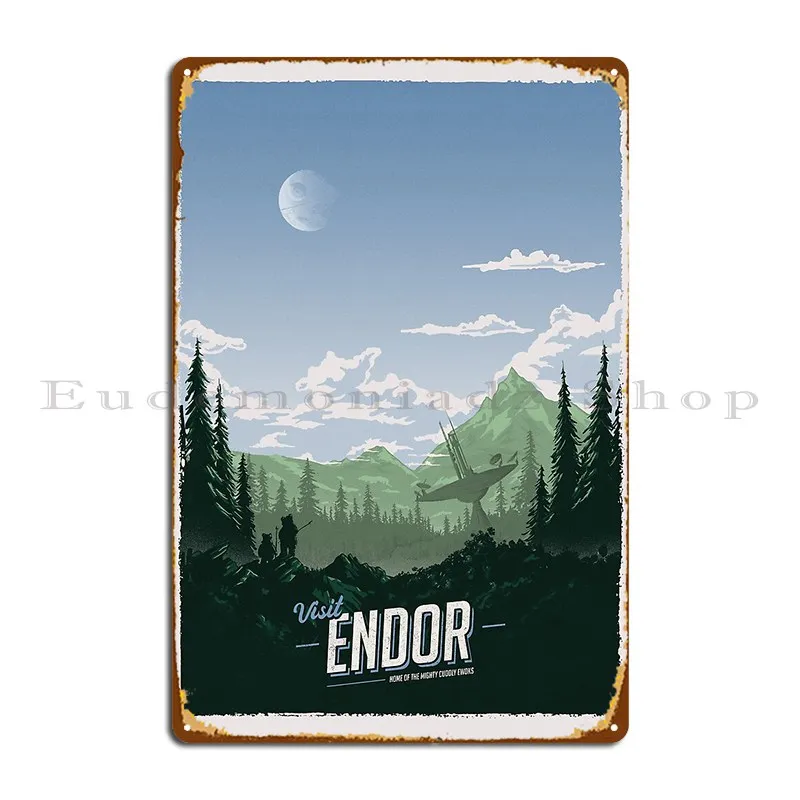 Visit Endor Metal Plaque Poster Party Cinema Club Bar Character Garage Club Tin Sign Poster