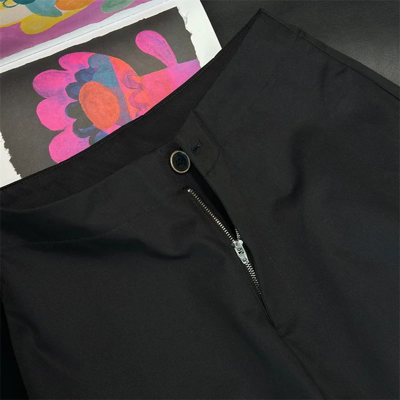 Women's pants 2026 Spring new low waisted slim fit straight leg pants High quality pure cotton curved knife pants wide leg pants