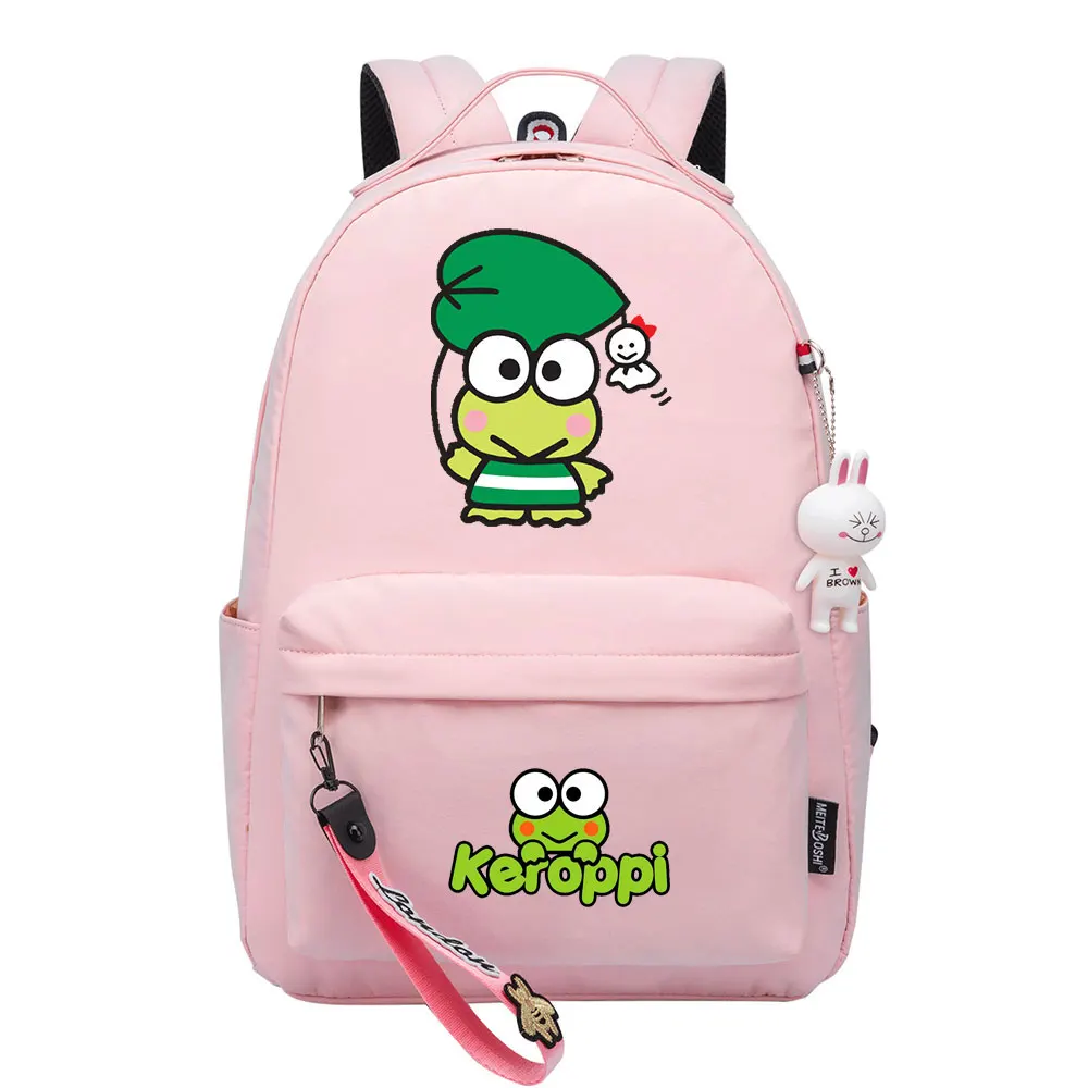 Women Bagpack Teenagers Canvas Laptop Travel Backpack Kerokero Keroppi Rucksack Travel Mochila Boys Girls  School Book Bags