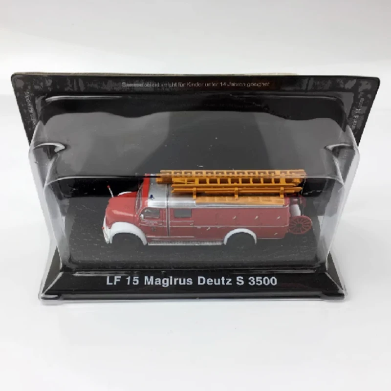 Diecast 1:72 Scale LF 15 Magirus Deutz S 3500 Fire Truck Alloy Model Completed Simulation Collection Car Boy Gift Toys Display