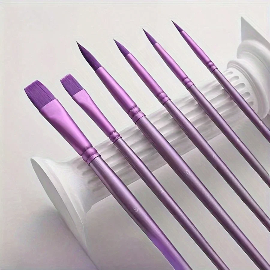 

Набор акварельных кистей с мягким нейлоновым ворсом, круглые и плоские кисти для рисования акварелью, мелом и маслом, принадлежности для студентов-художников