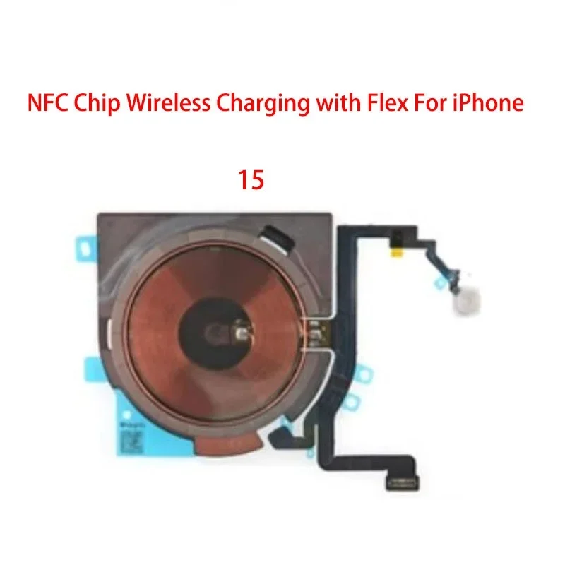 NFC Wireless Lades pule Aufkleber mit Lautstärke Flex kabel Ersatzteil für iPhone 15 plus Pro max