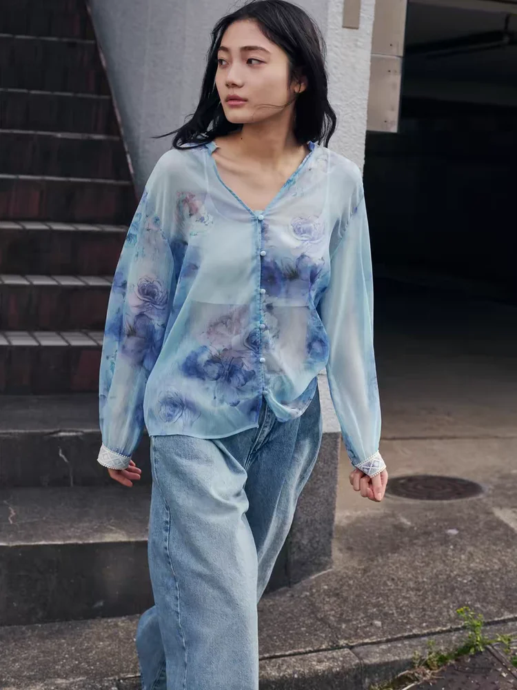 ชุดคลุมโปร่งลายดอกไม้สำหรับผู้หญิง คอลเลคชั่นใหม่ล่าสุด ฤดูใบไม้ร่วง 2025 สไตล์แฟชั่น แนวชาติพันธุ์ เหมาะสำหรับการแสดงบนเวที