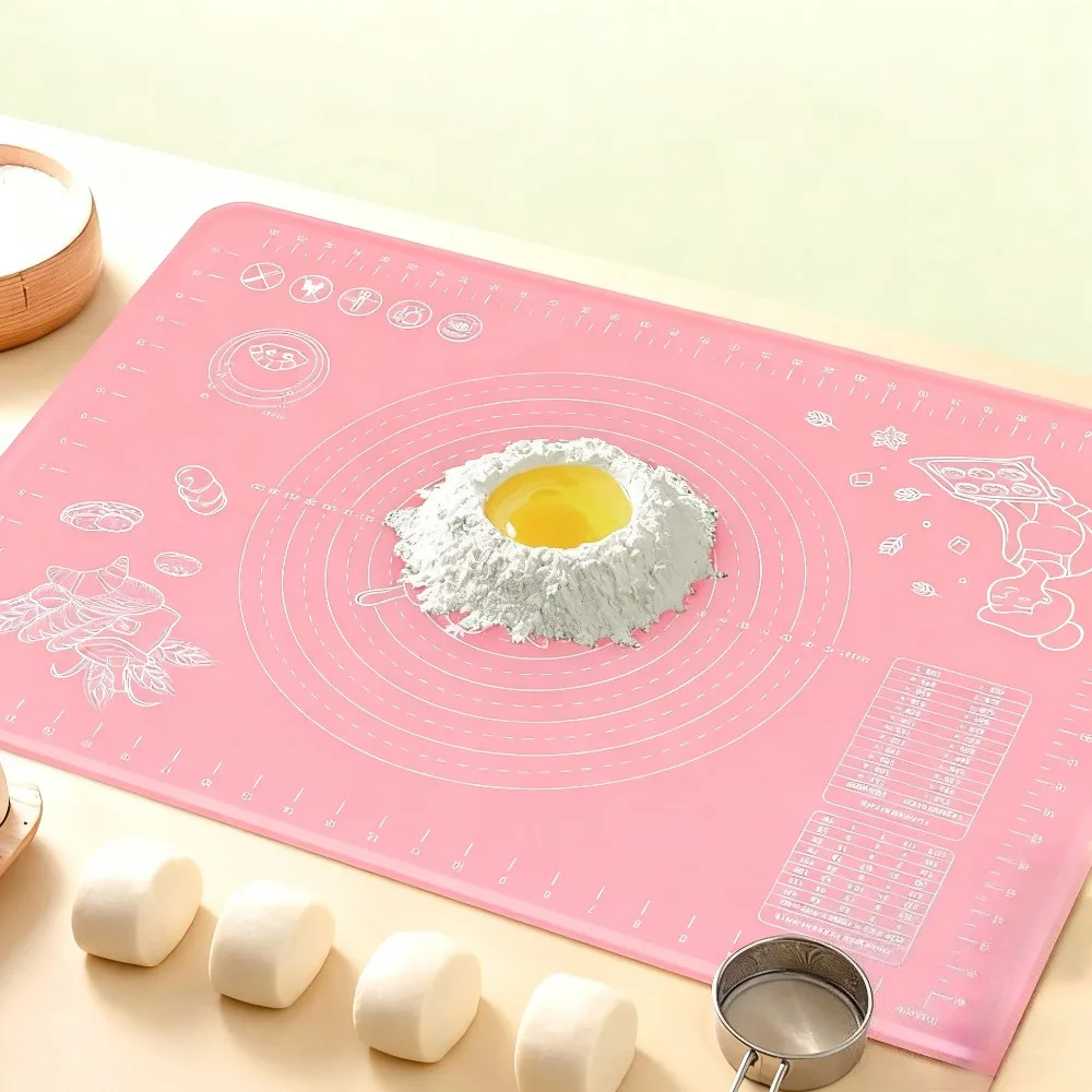 1Pcs Silicone Baking Mats for Baking Dough Non Stick Rolling Dough Pads Easy to Roll Out Pizza Dough Kneading Accessories