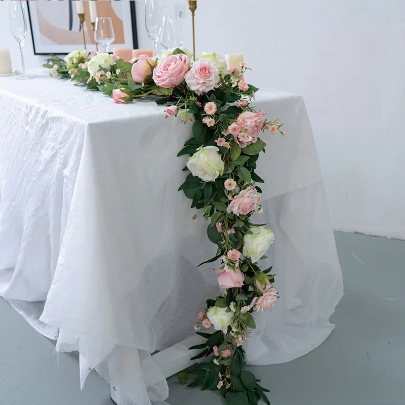 Wall decoration simulation flower vine, air conditioning pipe heating pipe blocking arch flower stand winding flower vine fake f