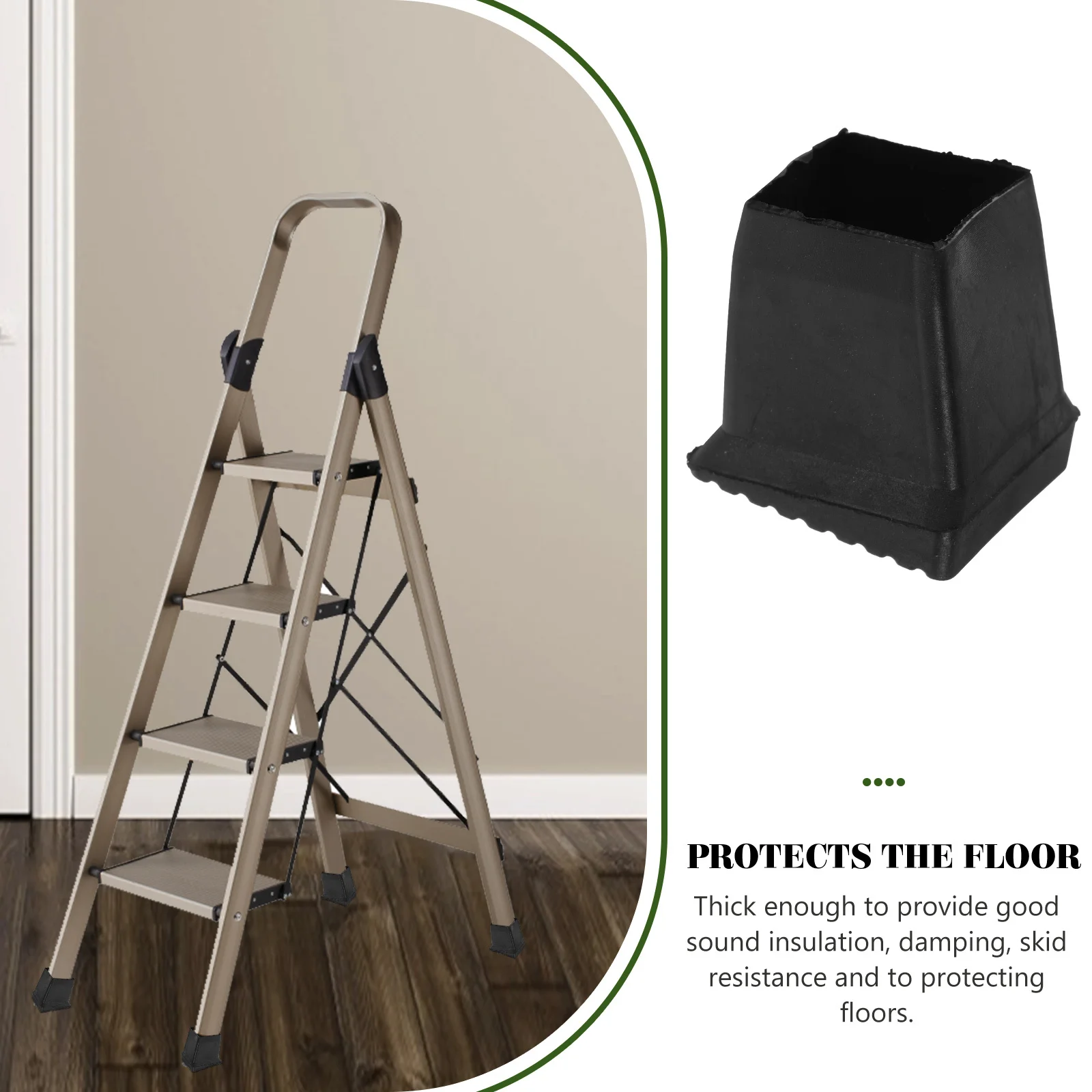 4 Pack Ladder Feet Covers Protective Bumpers for Telescopic Ladders Non Slip Foot Mats Protection