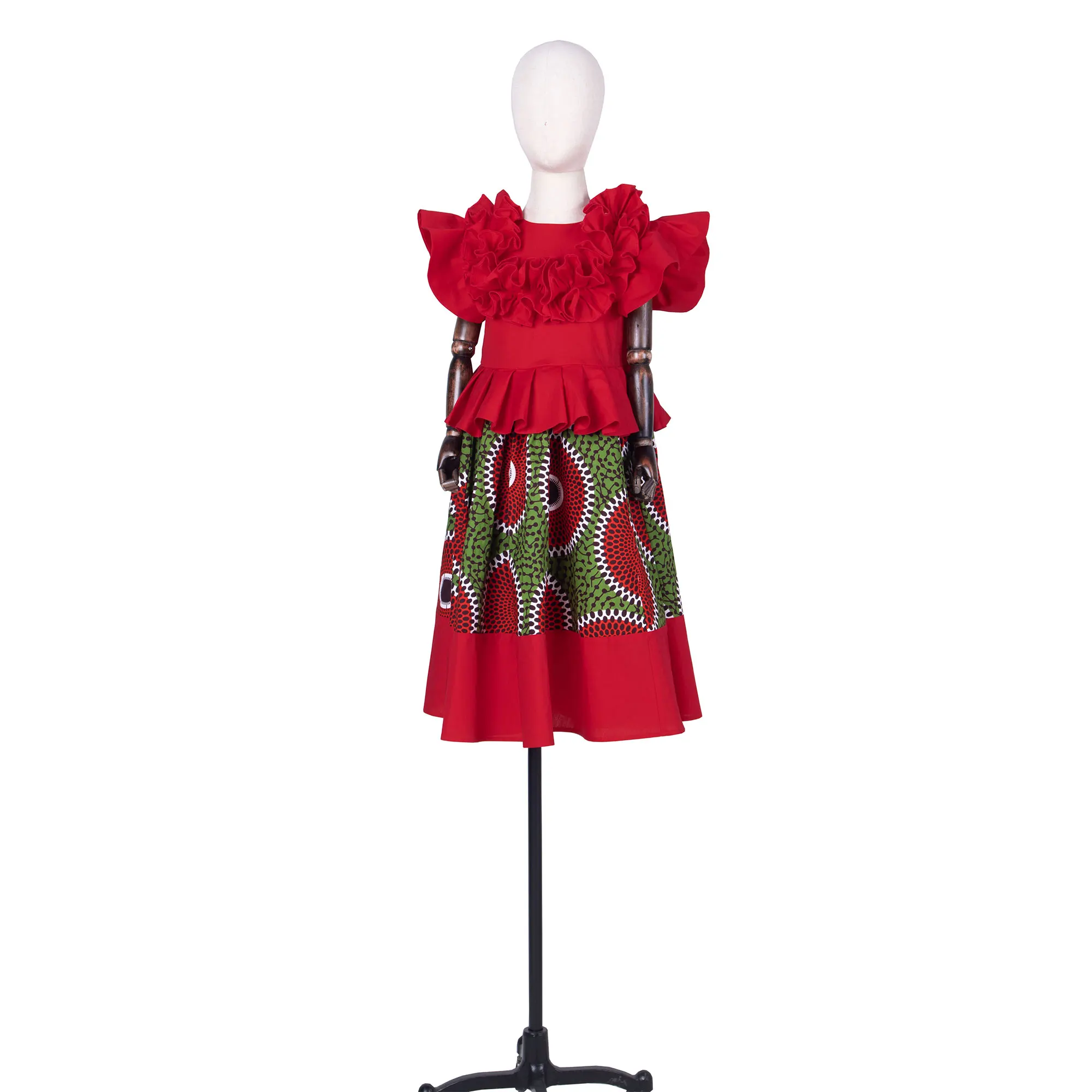 ORIENTAR  African Dresses for Kids Girls Traditional clothes Africa Print Bazin Riche Cute Kids Party Dress WYT817