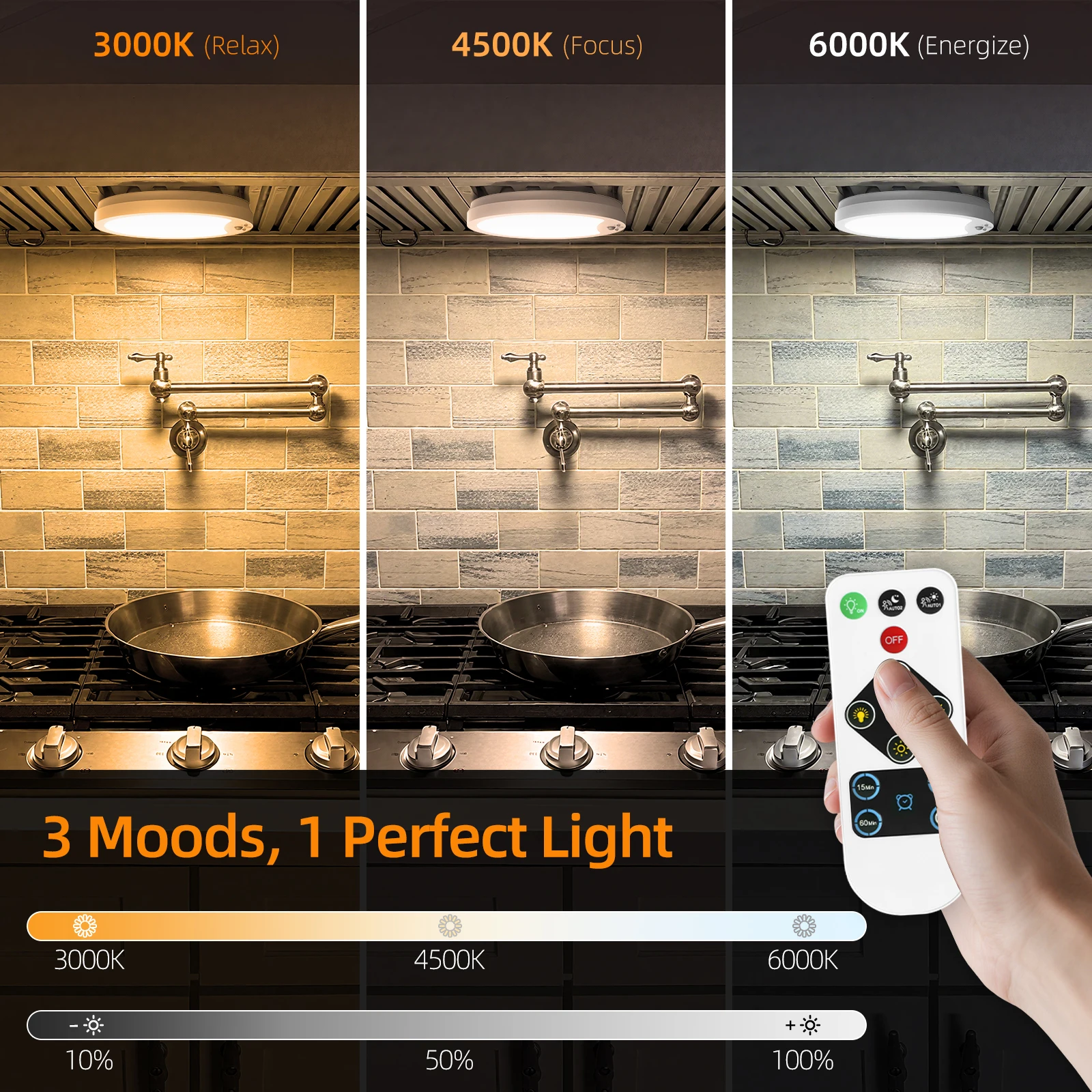 Bild 4: USB Smart Deckenleuchte ultradünn mit Bewegungsmelder und Wandlampe magnetisch 6000mAh Notbeleuchtung Fernbedienung LED Nachtlicht wiederaufladbar 3CCT Innen/Außen. Versand DE ohne Zoll