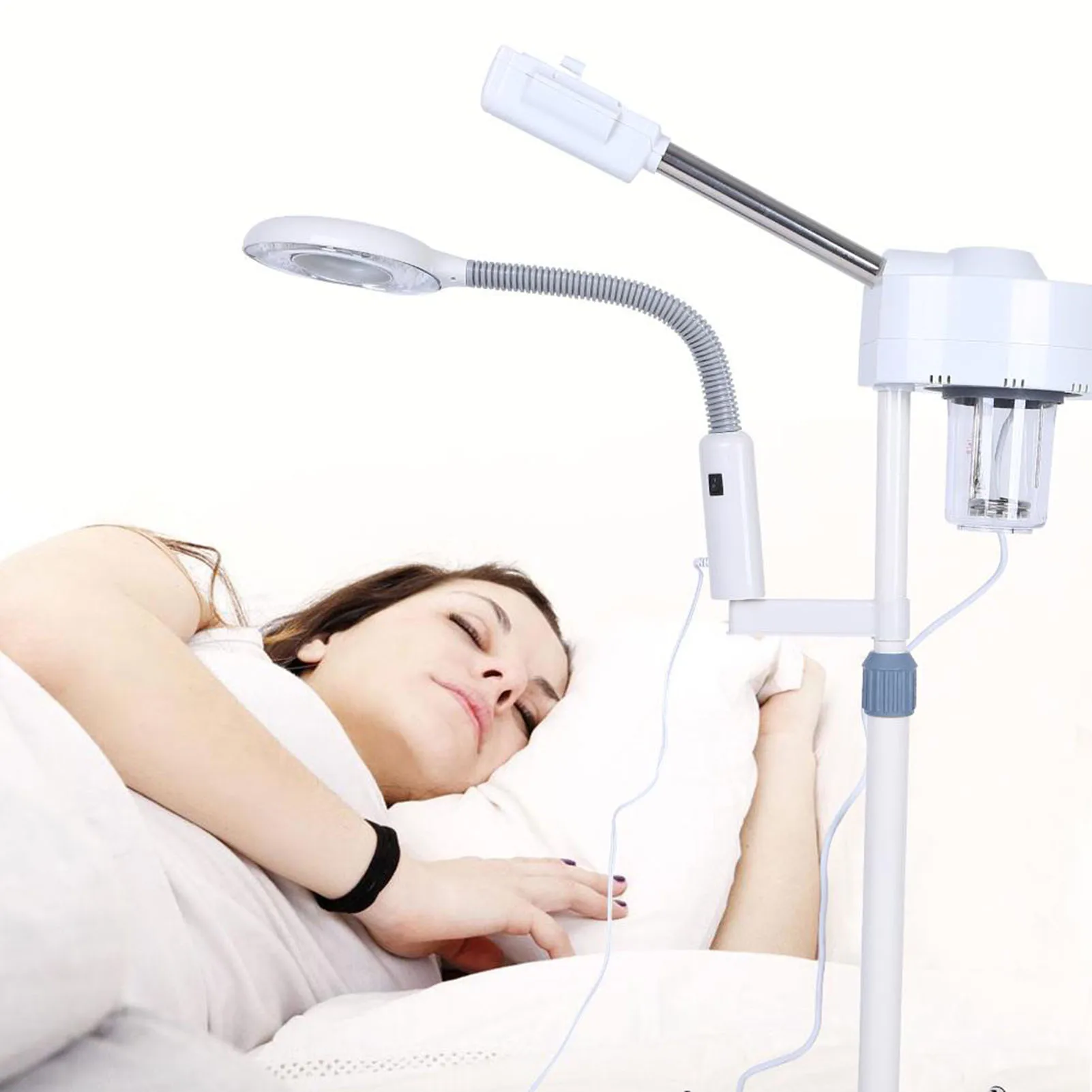 

Facial LED 5X Magnifying Floor Lamp Machine Spa Professional Humidifier Magnifying Floor Lamp Spa Humidifier with Wheels