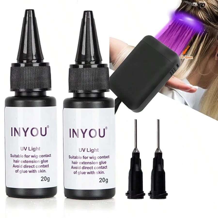 

1шт клей для наращивания волос, клей для наращивания волос, УФ-клей для волос, клей для склеивания волос, инструмент для наращивания волос