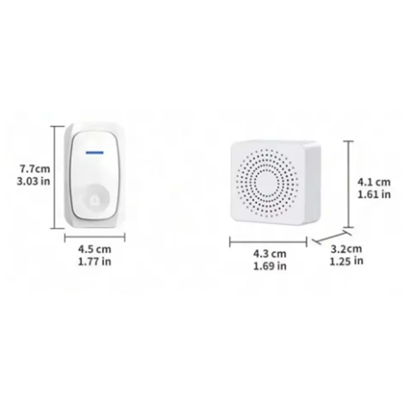 ABZW Campainha sem fio para casa Campainha de boas-vindas inteligente à prova d'água 150M Plugue USB remoto fácil de instalar sem necessidade de fiação