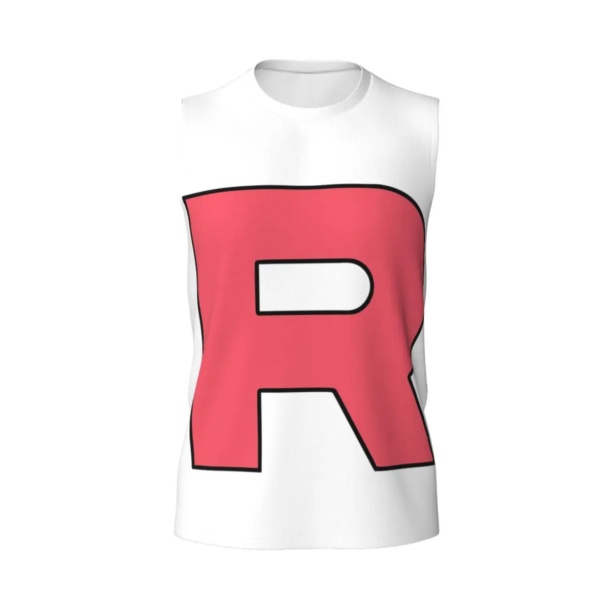 Letter R Team Rocket Logo Men Printed Sleeveless T-shirt Casual Hip Hop Street Style Beach Holiday Tank Tops