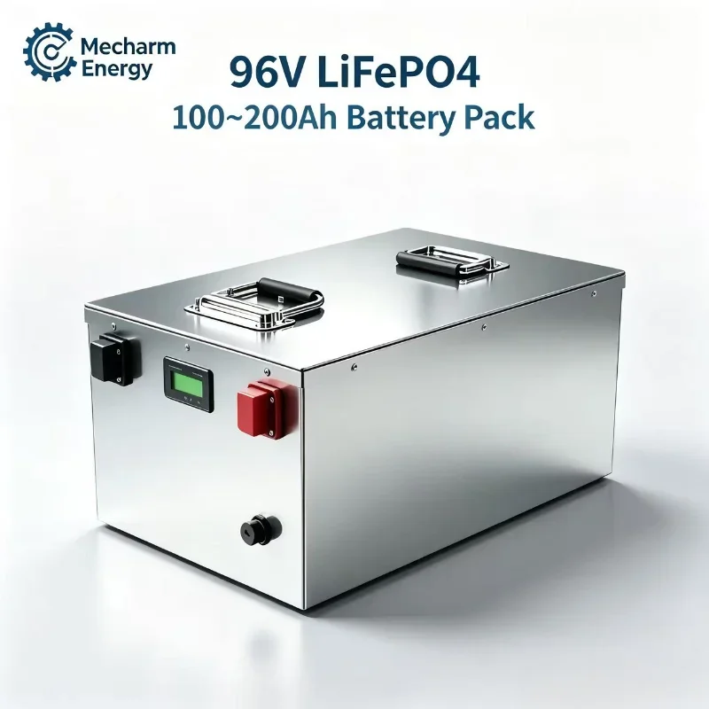 96V LiFePO4 Storage Battery Pack 100Ah‑200Ah With Built‑in BMS LCD Screen, Replacement Power for Sightseeing Car Electric Mobili