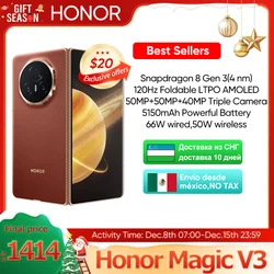 Honor-Smartphone Magic V3 5G, version globale, LTbagSnapdragon 8, Isabel 3, écran AMOLED 7.92 pouces, 120Hz, triple caméra 50MP, 5150mAh, 66W, NDavid