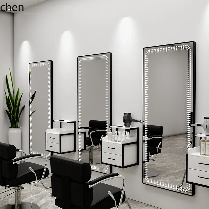 DSA Barber Shop Special Aluminum Alloy Mirror Stand Single-Sided Hair Salon Wall-Mounted Haircut Makeup Mirror