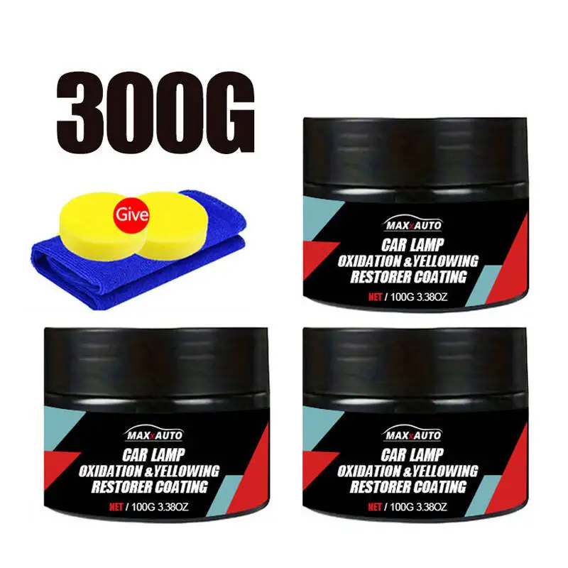 Kits de polimento para restauração de farol de carro, removedor de arranhões, pasta de limpeza para reparo, remoção de oxidação, líquido polonês