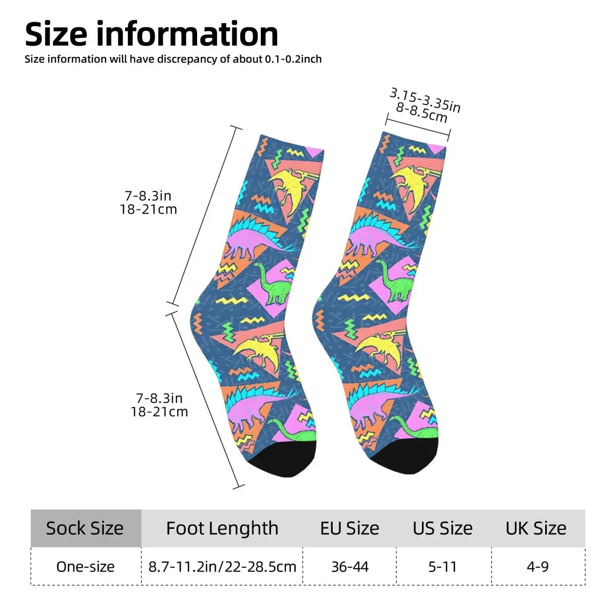 Nineties Dinosaurs Pattern Iphone Case Unisex Winter Socks Warm Happy Socks street style Crazy Sock