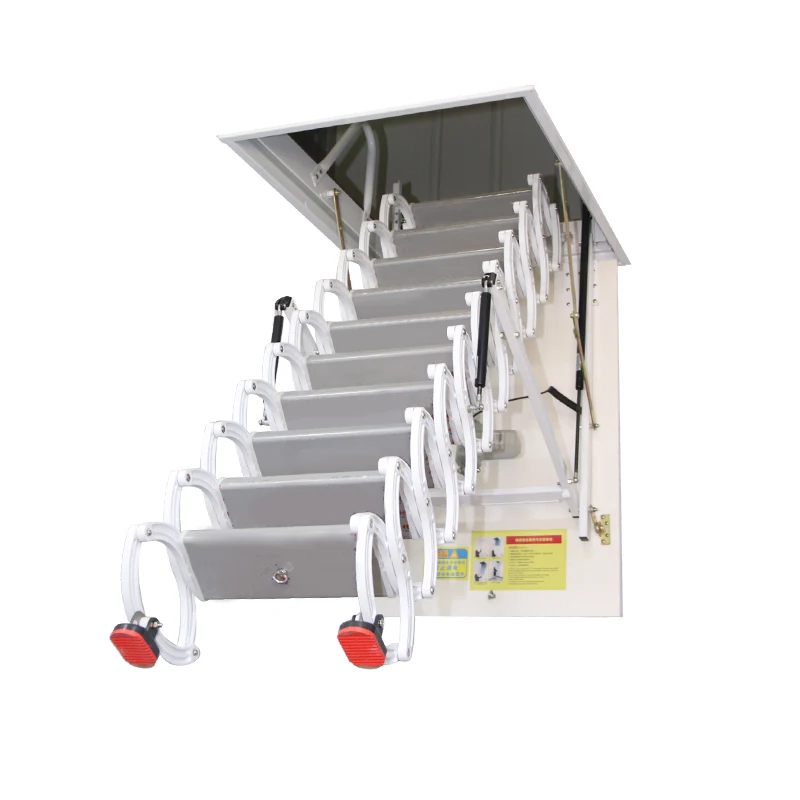 

Automatic electric telescopic ladder Thickened alloy invisible lifting staircase Household ladder Villa duplex folding ladder