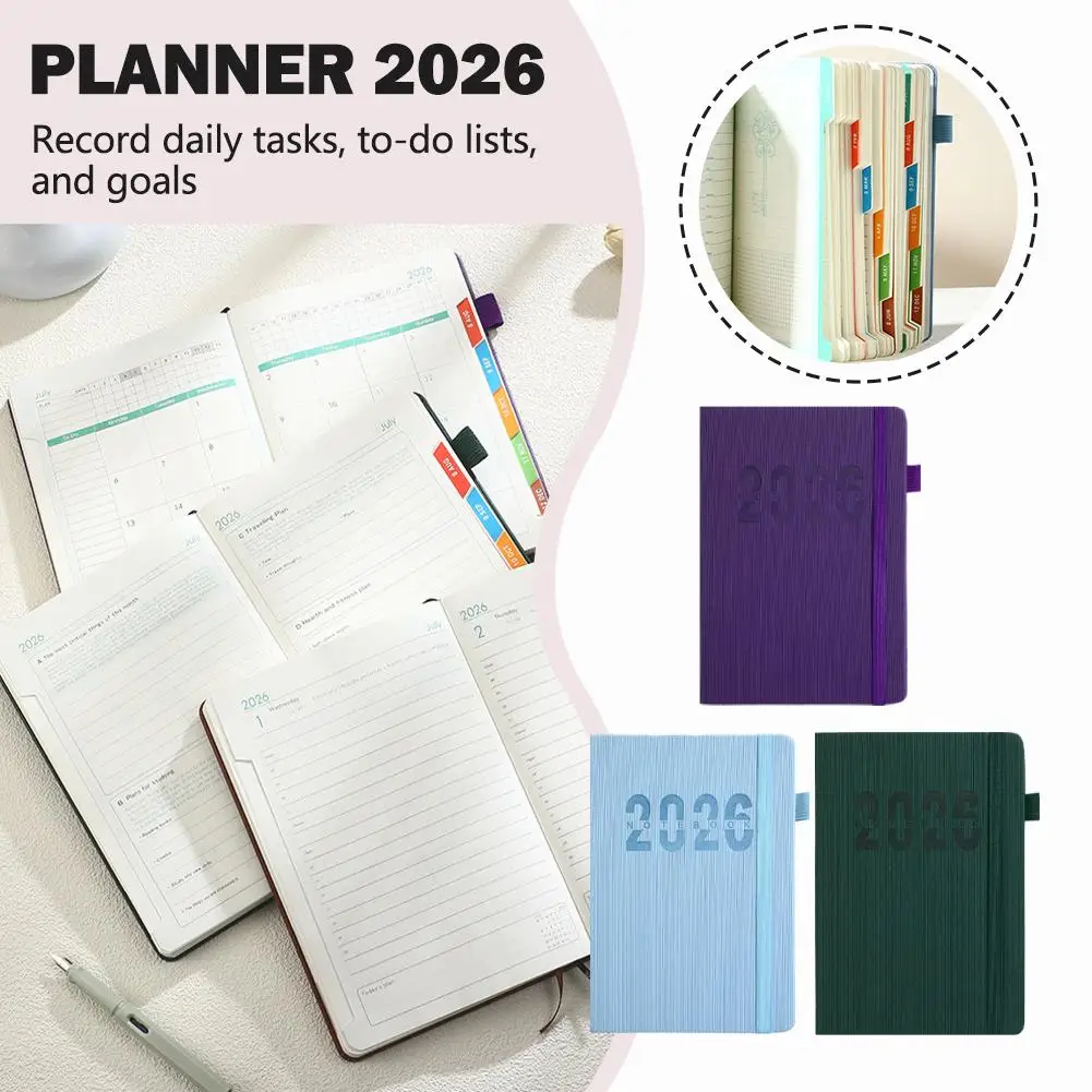 2026 Planner Notebook Daily Weekly Monthly Calendar Supplies Office Stationery Stationery Minimalist Notebook Strip Shape Z5R2
