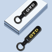 Car Key Chain GTD Logo Key Ring Carbon Fiber Resin Metal Cover Keyring For Golf 2 4 5 6 7 8 MK4 MK5 POLO Favorit  Accessories