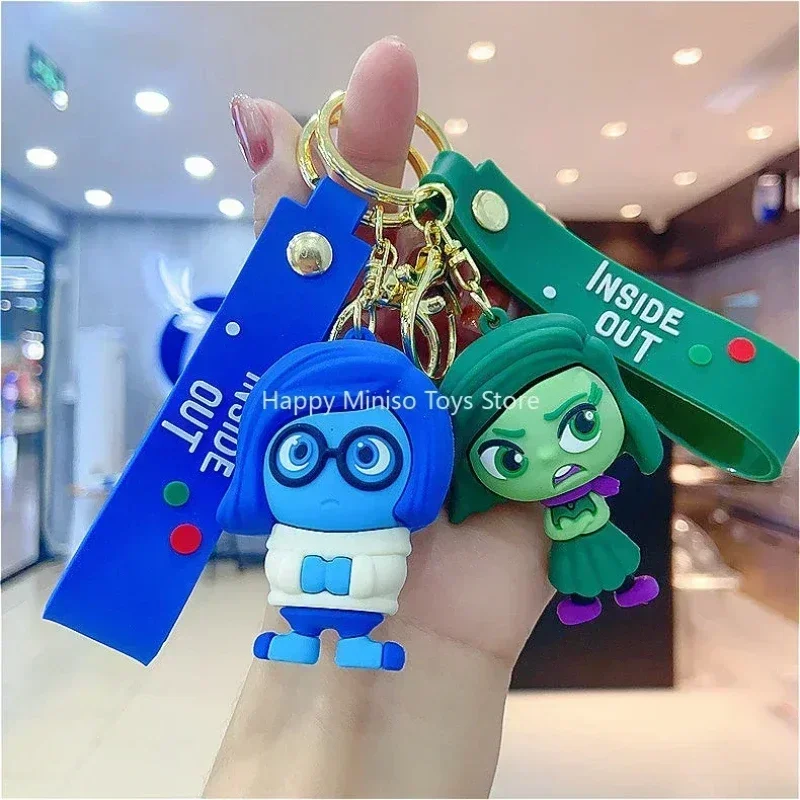 3D Inside Out 2 Keychain Pendant Personality Cute Joy Fear Anger Disgust Sadness Riley Plushish Toys Collection Small Pendant