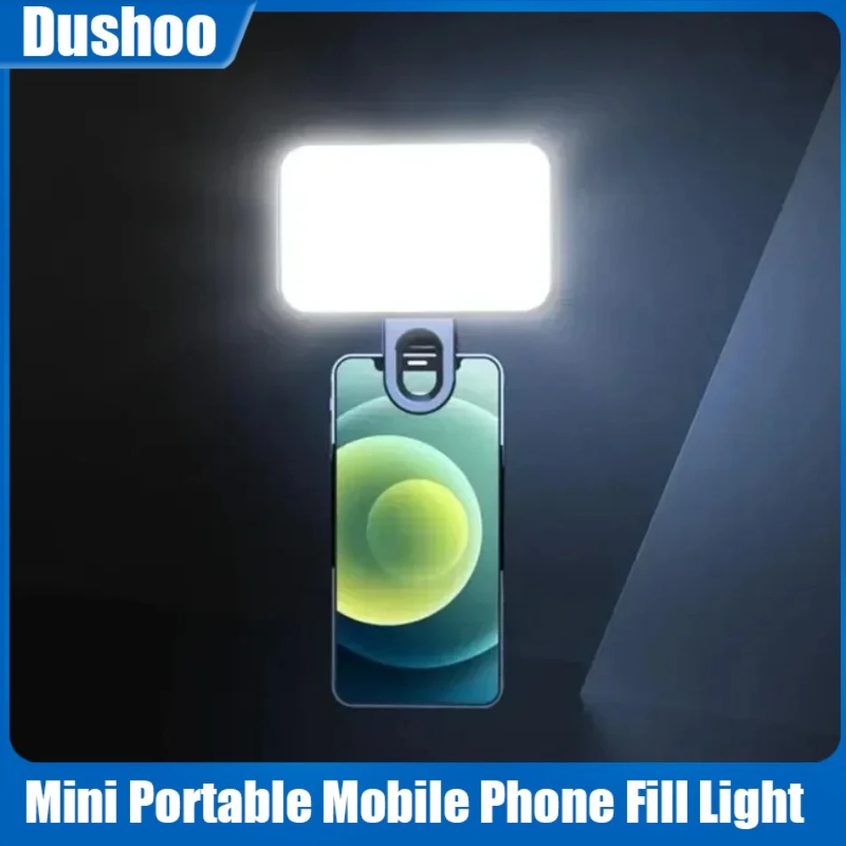Mini Portable Mobile Phone Fill Light with Charging Cable Adjustable in 3 Levels for Smartphone Tablet Selfie LED Fill Light