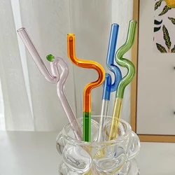 House Artistry Glass Straws Reusable Straws Heat Resistant Glass Straw Drinking Milk Tea Long Stem Glass Staw Wholesale