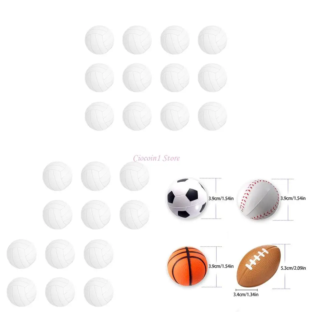 Y1UB Pack of 12 Small Squeeze Balls Soft Foam Stress Relievers for Kids and Adults Great for Home Office and Travel Relax