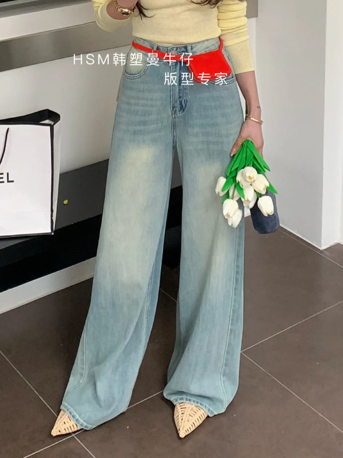 ZHISILAO Vintage Classic Wide Leg Jeans Women Blue High Waist Denim Pants Streetwear Spring Summer 2024